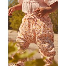 Pantalon Écru Et Orange En Popeline À Imprimé Feuilles Et Fruits - 3 mois - Sergent Major