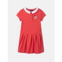 Robe Mi-plissée Rouge Corail Avec Patch Floral Fille - 6 ans - Sergent Major