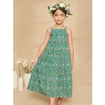 Robe Longue À Volants Vert Empire À Imprimé Fleuri - 3 ans - Fille - Sergent Major