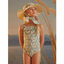 Maillot De Bain 1 Pièce Bleu À Imprimé Fleuri - 6/7 ans - Fille - Sergent Major