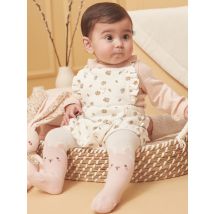 Ensemble Body, Barboteuse Et Collants Écru Et Rose - 3 mois - Fille - Sergent Major