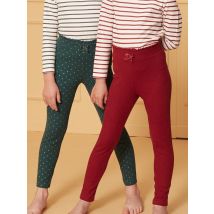 Lot De 2 Leggings Vert Et Rouge - 2/3 ans - Fille - Sergent Major