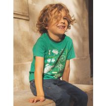 T-shirt Vert Dinosaure Et Vélos Phosphorescents - 2 ans - Sergent Major