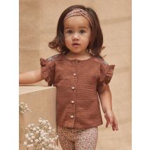 Chemisier Fluide Marron Chocolat Avec Broderies - 6 mois - Sergent Major