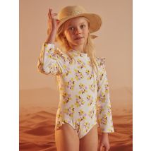 Combinaison De Bain Anti-uv+50 Écru À Imprimé Fleuri - 2/3 ans - Fille - Sergent Major