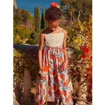 Robe Écrue À Imprimé Fleur Bleue Et Orange - 5 ans - Fille - Sergent Major