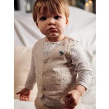 Veste Beige Sans Manches En Lin - 6 mois - Sergent Major