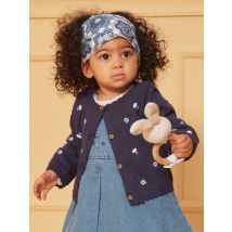 Cardigan Bleu Marine Texturé À Fleurs Brodées - 3 mois - Sergent Major