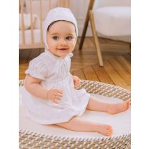 Robe Et Béguin De Naissance Blancs À Imprimé Fleurs - 6 mois - Sergent Major