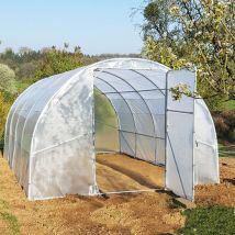 Serre de jardin tunnel robuste Ø 40 - 24m2 - 4m x 6m hauteur 2m70