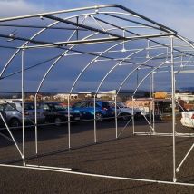 Voliere ou Poulailler robuste Ø 40 -52,50m2 - 5m x 10,50m hauteur 3m15 - 4 portes