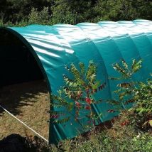 Abris de stockage robuste Ø 40 - Forme bords droits - 5 x 12m (60m2) - Bâche PVC vert
