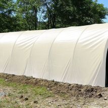 Abris de stockage robuste Ø 40 - Forme tunnel - 4 x 10,50m (42m2) - Bâche PVC beige