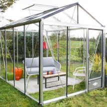 Serre de jardin en verre contemporaine - Petite taille - 2,36 x 5,30m (12,5m2)