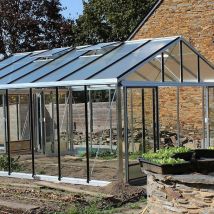 Serre de jardin en verre contemporaine - Grande taille - 4,60 x 8,30m (38,2m2)
