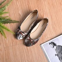 LA MAREY Damen Ballerinas  Schlangenhautmuster  Größe 39  Schwarz und Nude