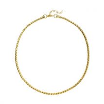 Glänzende Rollenkette  ca. 56 cm  reiner Edelstahl IP-Gelbbeschichtung ca. 52 10g