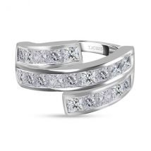 GP Art Déco Kollektion - Moissanit und Kanchanaburi blauer Saphir-Ring - 2 64 ct.