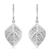 Royal Bali Kollektion - Blatt Ohrringe in 925 Silber
