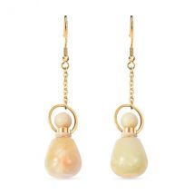 Gelbe Amazonit Ohrringe  Edelstahl ca. 39.00 ct