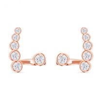 Zirkonia rosévergoldete Ohrringe - 2 50 ct.