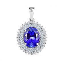 RHAPSODY AAAA Tansanit und VS Diamant Anhänger in 950 Platin - 4 56 ct.