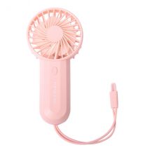 Tragbarer Mini-Ventilator mit zwei Lüfterflügeln  Rosa