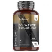 Schwarzer Knoblauch 750 mg, 180 Kapseln  Ideal für Ihr Herz  WeightWorld