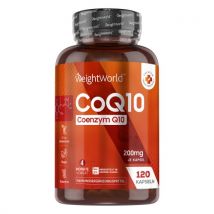 Coenzym Q10 Kapseln - 120 St. - 200mg - 100% Ubichinon - CoQ10 um die natürlichen Abwehrkräfte Ihres Körpers und Ihr Gehirn zu stärken