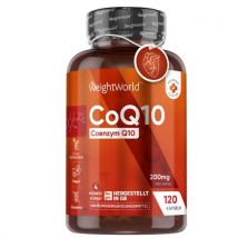 Coenzym Q10 Kapseln - 120 St. - 200mg - 100% Ubichinon - CoQ10 um die natürlichen Abwehrkräfte Ihres Körpers und Ihr Gehirn zu stärken