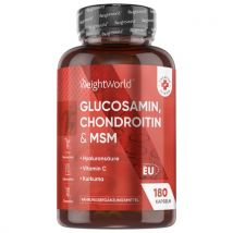 Glucosamin und Chondroitin Kapseln  180 Kapseln für 3 - 6 Monate  Mit MSM, Vitamin C und Hyaluronsäure  Online bestellen