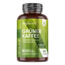Grüner Kaffee mit Koffein und Chlorogensäure, um Stoffwechseln und Fettverbrennung anzuregen  90 Kapseln mit je 21.000 mg  SlimCenter