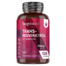 Trans-Resveratrol Kapseln mit Quercetin 550mg – Entzündungshemmend &amp; Hochwertig  Jetzt bei WeightWorld