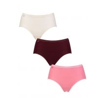 Women's 3 Pair Sloggi Basic Midi Briefs Pink UK 16