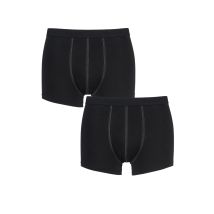 2 Pack Black 24/7 Basic Natural Cotton Boxer Shorts Men's 32 Mens - Sloggi