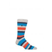 Mens 1 Pair Birkenstock Slub Striped Cotton Socks Grey Melange 5.5-7.5 Mens