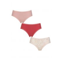 Women's 3 Pack Sloggi Go Crush Hipster Briefs Red Extra Large