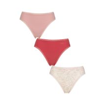 Women's 3 Pack Sloggi Go Crush High Leg Briefs Red Extra Large