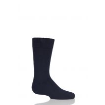 1 Pair Dark Marine Comfort Wool Plain Socks Kids Unisex 5.5-8 Teens (13-14 Years) - Falke