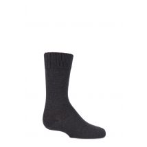 1 Pair Anthracite Melange Comfort Wool Plain Socks Kids Unisex 5.5-8 Teens (13-14 Years) - Falke