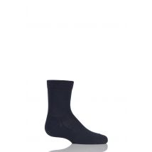 1 Pair Dark Marine Back to School Plain Cotton Socks Kids Unisex 6-8.5 Kids (1-3 Years) - Falke