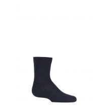 1 Pair Dark Marine Back to School Plain Cotton Socks Kids Unisex 3-5.5 Kids (6-24 Months) - Falke