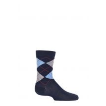 1 Pair Marine Cotton Argyle Socks Kids Unisex 6-8.5 Kids (1-3 Years) - Falke