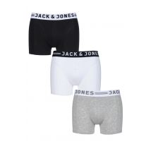 3 Pair Grey Cotton Sense Boxer Shorts Men's Small - Jack & Jones