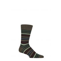 Mens 1 Pair Falke Tinted Stripe Wool Socks Wald 5.5-8 Mens