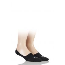 2 Pair Black Footies Trainer Socks with Silicone Heel Grip Unisex 6-8 Unisex - Puma
