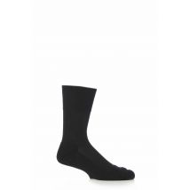 Mens 1 Pair Falke Airport Plus Plain Virgin Wool and Cotton Cushioned Business Socks Black 7-8 Mens