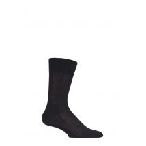 1 Pair Black Milano Rib 97% Fil d'Ecosse Cotton Socks Men's 8.5-9.5 Mens - Falke