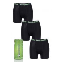 3 Pack Black Bamboo Boxer Shorts Men's Small - Lazy Panda