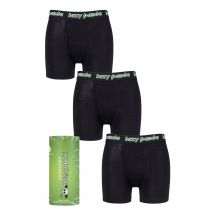 3 Pack Black Bamboo Boxer Shorts Men's Small - Lazy Panda